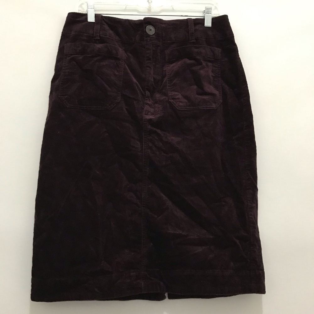 Anthro/ Maeve Women's Corduroy Pencil Skirt - Dark Plum Size L